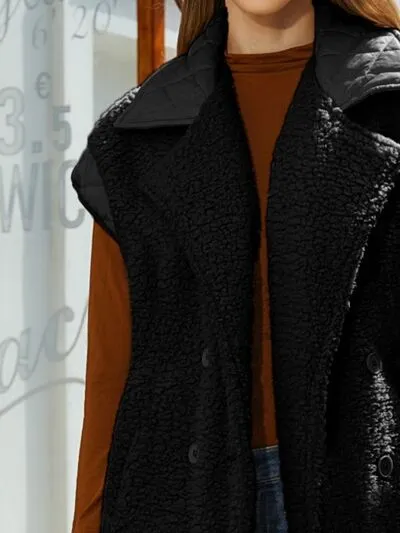 Fuzzy Collared Neck Button Up Vest Coat sold by Charming Charlie product image thumbnail 2