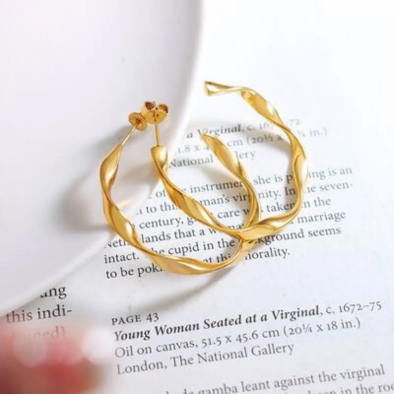 Titanium Steel C-Hoop Earrings sold by Charming Charlie