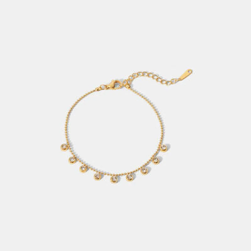 Zircon 18K Gold-Plated Stainless Steel Bracelet sold by Charming Charlie
