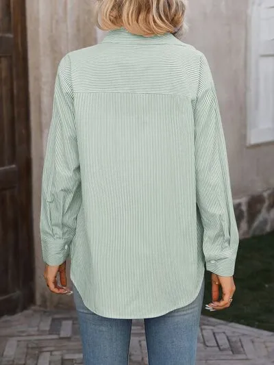 Striped Button Up Long Sleeve Shirt sold by Charming Charlie product image thumbnail 4