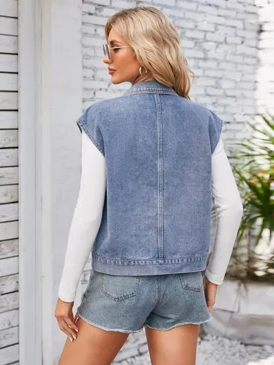 Cap Sleeve Denim Jacket with Pockets sold by Charming Charlie product image thumbnail 5