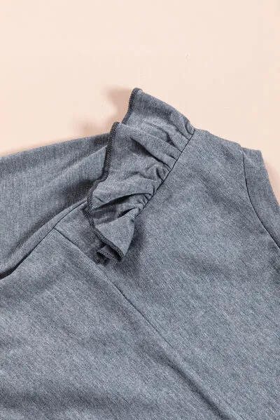 Ruffled Round Neck Long Sleeve T-Shirt sold by Charming Charlie product image thumbnail 4