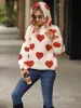 Fuzzy Heart Pocketed Dropped Shoulder Hoodie sold by Charming Charlie