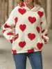 Fuzzy Heart Pocketed Dropped Shoulder Hoodie sold by Charming Charlie