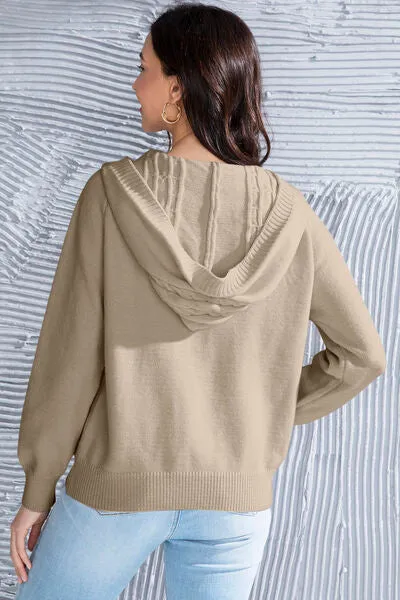 Cable Knit Long Sleeve Hooded Sweater sold by Charming Charlie product image thumbnail 2