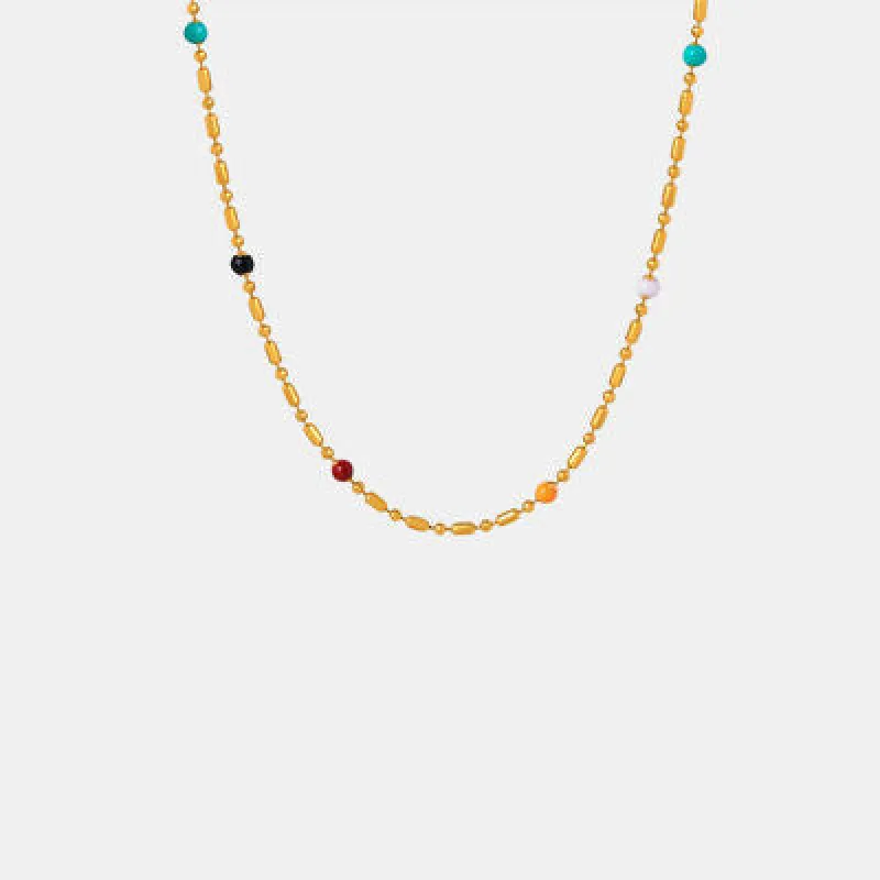 18K Gold-Plated Oil Drip Bead Necklace sold by Charming Charlie