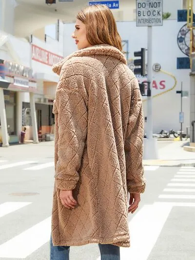 Texture Button Up Dropped Shoulder Coat sold by Charming Charlie product image thumbnail 5