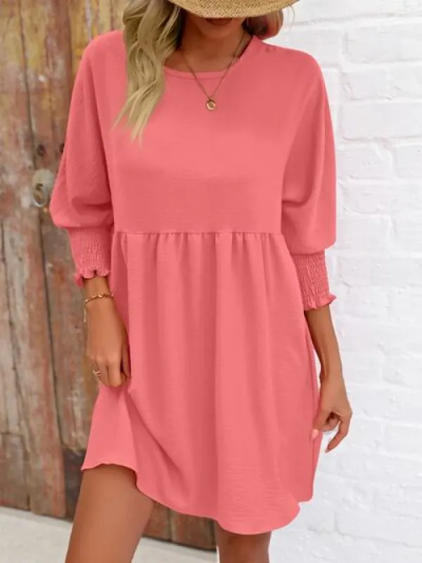 Round Neck Lantern Sleeve Mini Dress sold by Charming Charlie