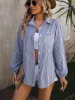 Striped Pocketed Button Up Long Sleeve Shirt sold by Charming Charlie