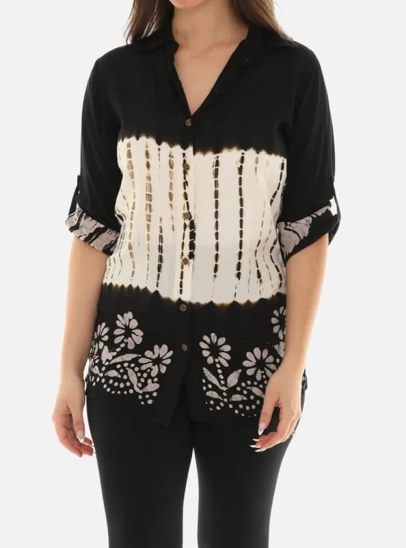 Trendy Tie Dye Button Down Rayon Shirt sold by Charming Charlie