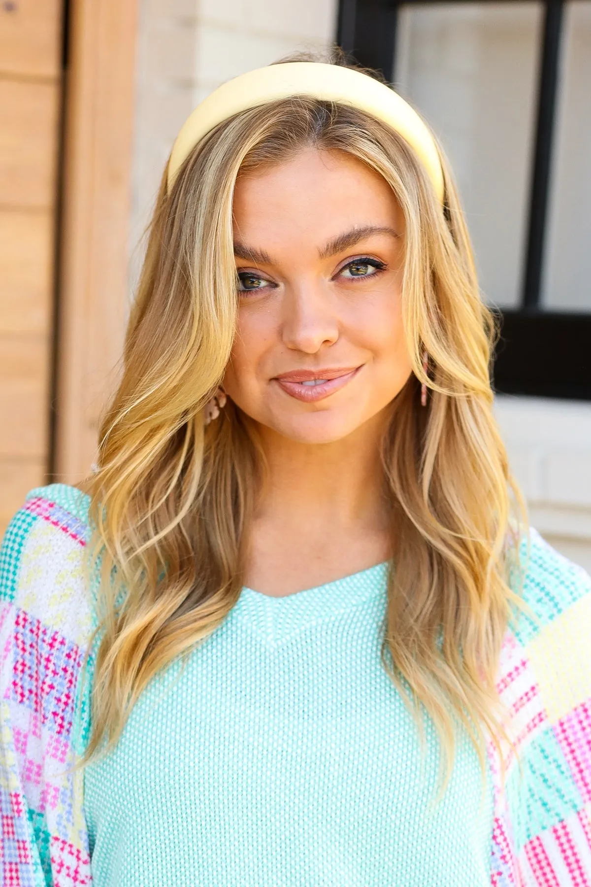 Daffodil Yellow Vegan Leather Headband sold by Charming Charlie product image thumbnail 2