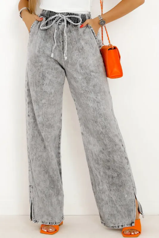 Slit Drawstring Jeans with Pockets sold by Charming Charlie
