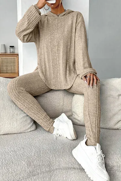 Round Neck Dropped Shoulder Hoodie and Pants Set sold by Charming Charlie product image thumbnail 3