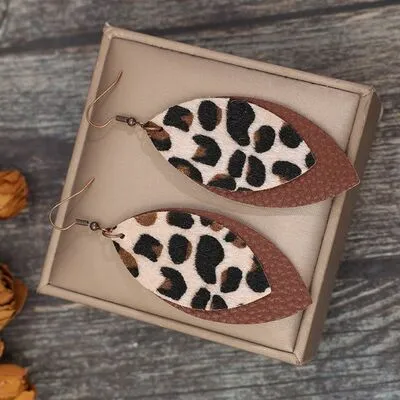 Leaf Shape Leather Dangle Earrings sold by Charming Charlie product image thumbnail 3