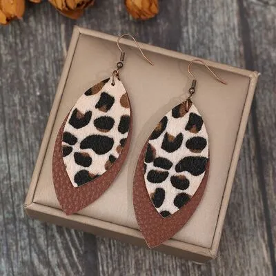 Leaf Shape Leather Dangle Earrings sold by Charming Charlie product image thumbnail 4