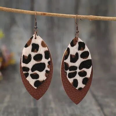 Leaf Shape Leather Dangle Earrings sold by Charming Charlie
