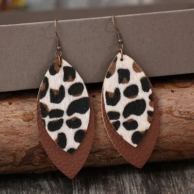 Leaf Shape Leather Dangle Earrings sold by Charming Charlie product image thumbnail 2
