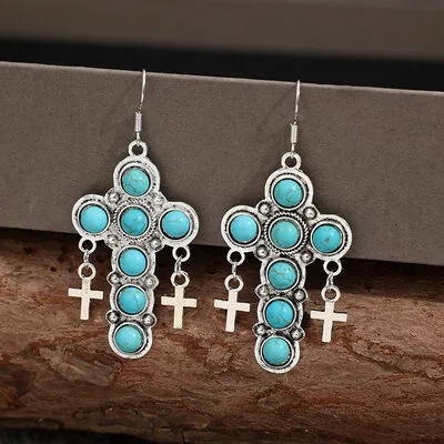 Artificial Turquoise Cross Shape Earrings sold by Charming Charlie product image thumbnail 2