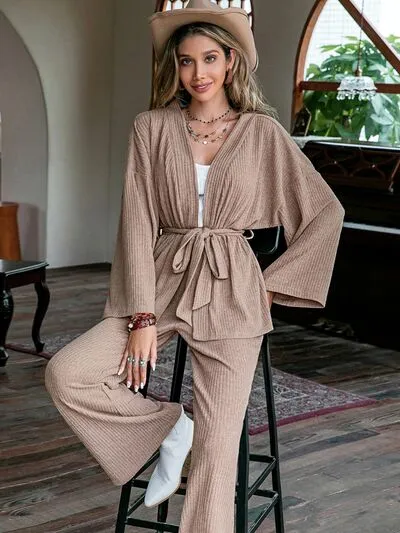 Dropped Shoulder Cardigan and Pants Set sold by Charming Charlie product image thumbnail 4
