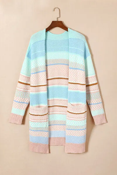 Color Block Pocketed Dropped Shoulder Cardigan sold by Charming Charlie product image thumbnail 2
