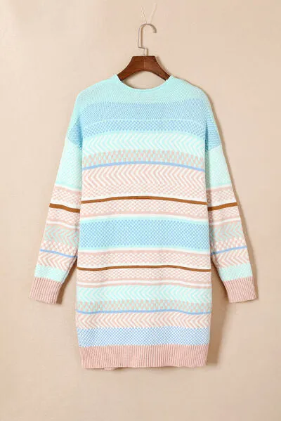 Color Block Pocketed Dropped Shoulder Cardigan sold by Charming Charlie product image thumbnail 3