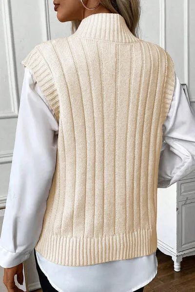 Cable-Knit Mock Neck Sweater Vest sold by Charming Charlie product image thumbnail 2
