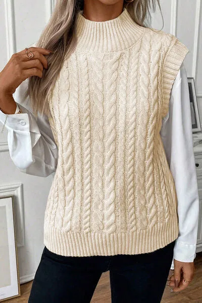 Cable-Knit Mock Neck Sweater Vest sold by Charming Charlie product image thumbnail 3