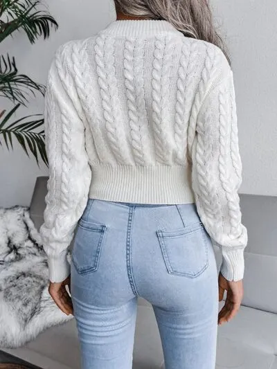 Cable-Knit Round Neck Sweater sold by Charming Charlie product image thumbnail 4