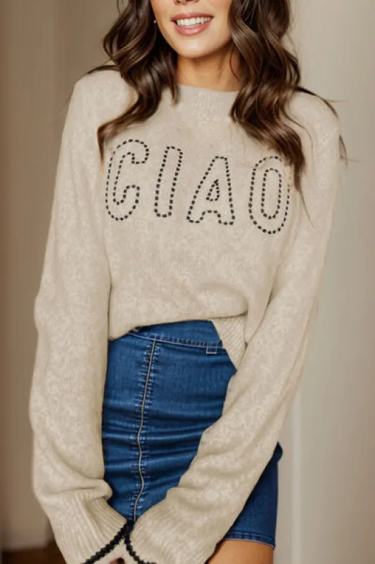 CIAO Round Neck Dropped Shoulder Sweater sold by Charming Charlie