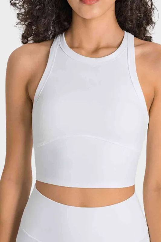 Racerback Cropped Sports Tank sold by Charming Charlie