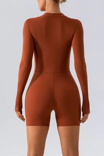 Half Zip Long Sleeve Active Romper sold by Charming Charlie product image thumbnail 2