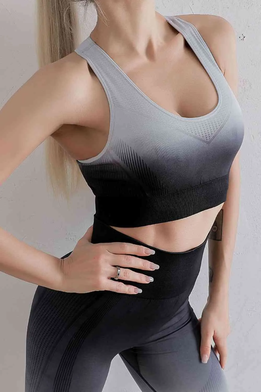 Gradient Sports Bra and Leggings Set sold by Charming Charlie product image thumbnail 3