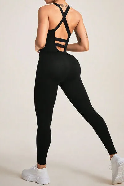 Crisscross Wide Strap Jumpsuit sold by Charming Charlie product image thumbnail 4
