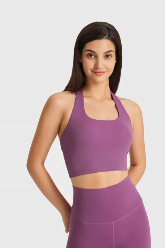 Breathable Halter Neck Sports Bra sold by Charming Charlie