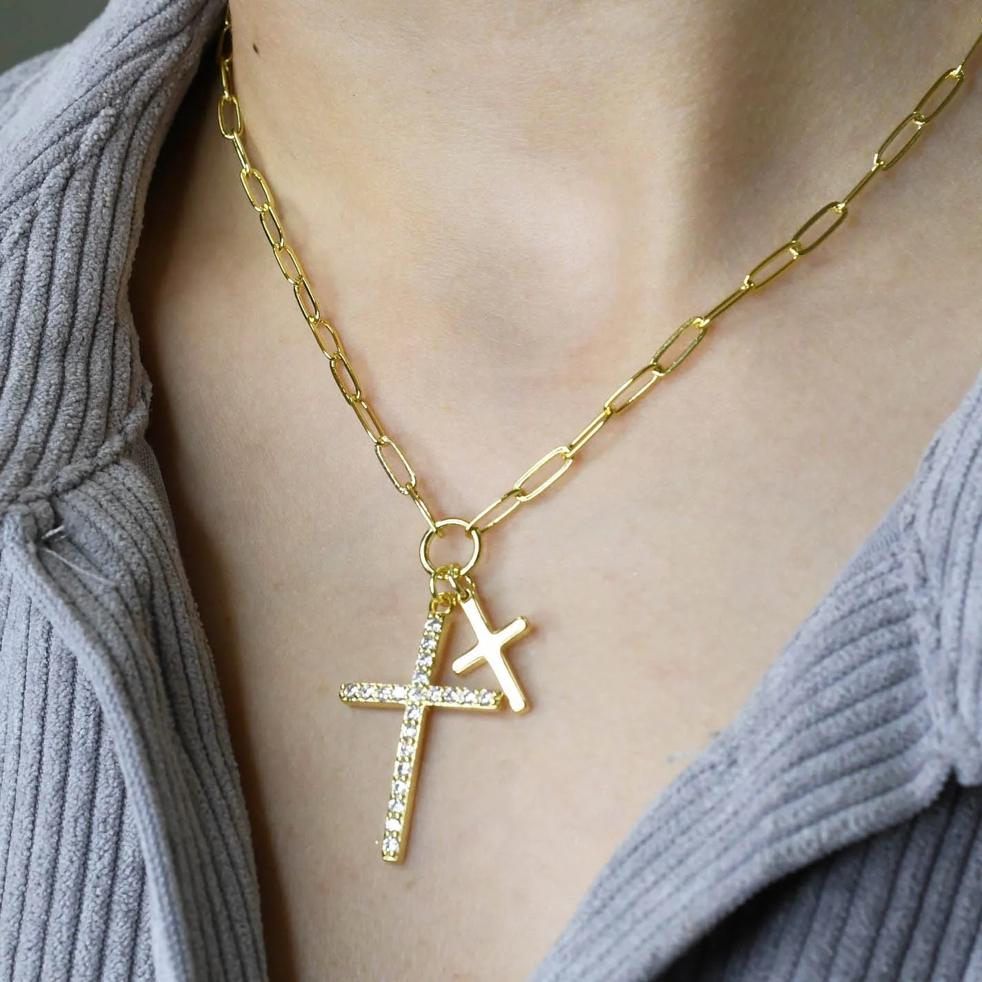 Double Cross Necklace I-25 sold by Charming Charlie product image thumbnail 3