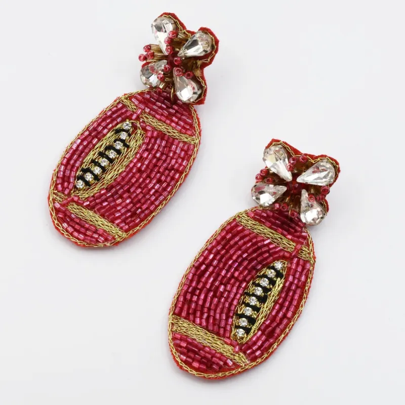 Light Red Football Earring S36 sold by Charming Charlie