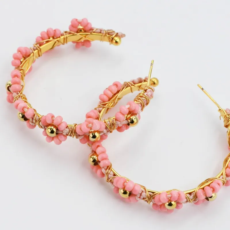 Daisy Chain Hoop Pink A26 sold by Charming Charlie