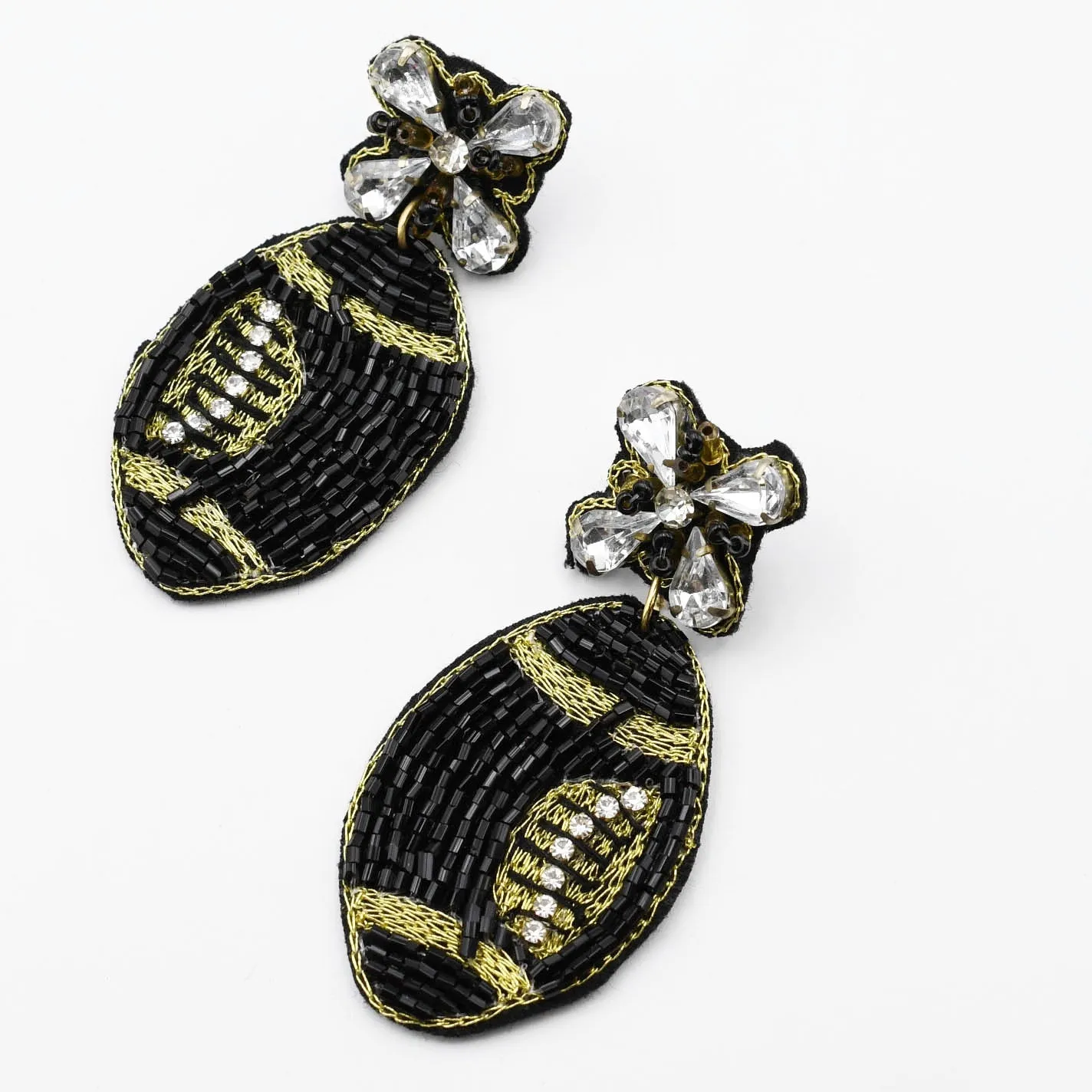 Black Football Beaded Earring S28 sold by Charming Charlie