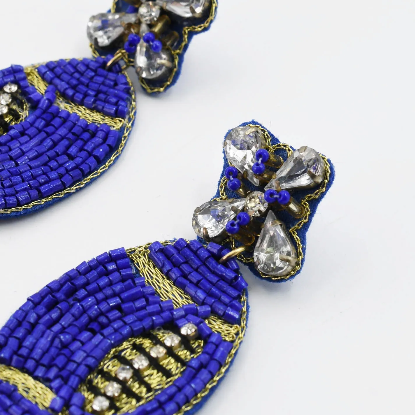 Royal Blue/Gold Football Earring S33 sold by Charming Charlie product image thumbnail 2