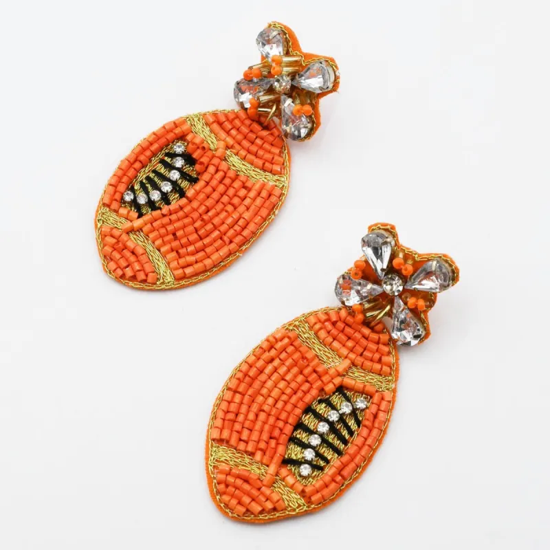 Orange Football Beaded Earring S32 sold by Charming Charlie