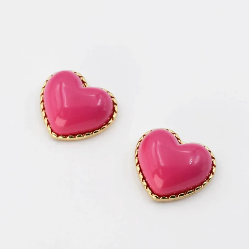 Pink Heart Stud C12 sold by Charming Charlie