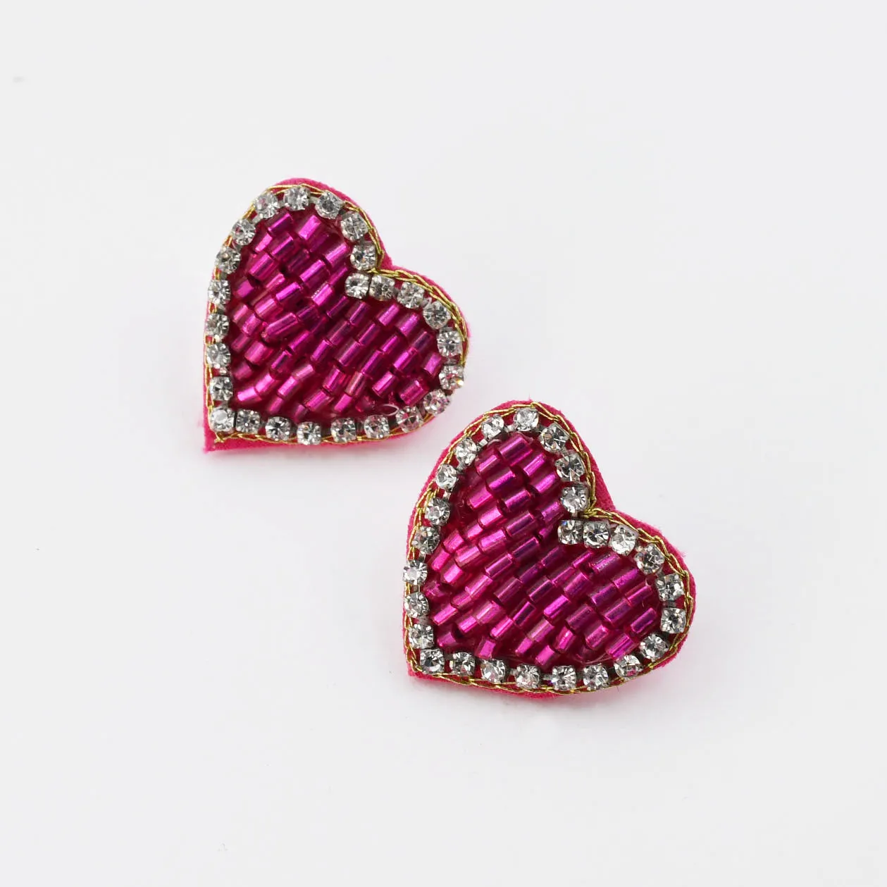 Pink Mini Heart Beaded Stud C8 sold by Charming Charlie
