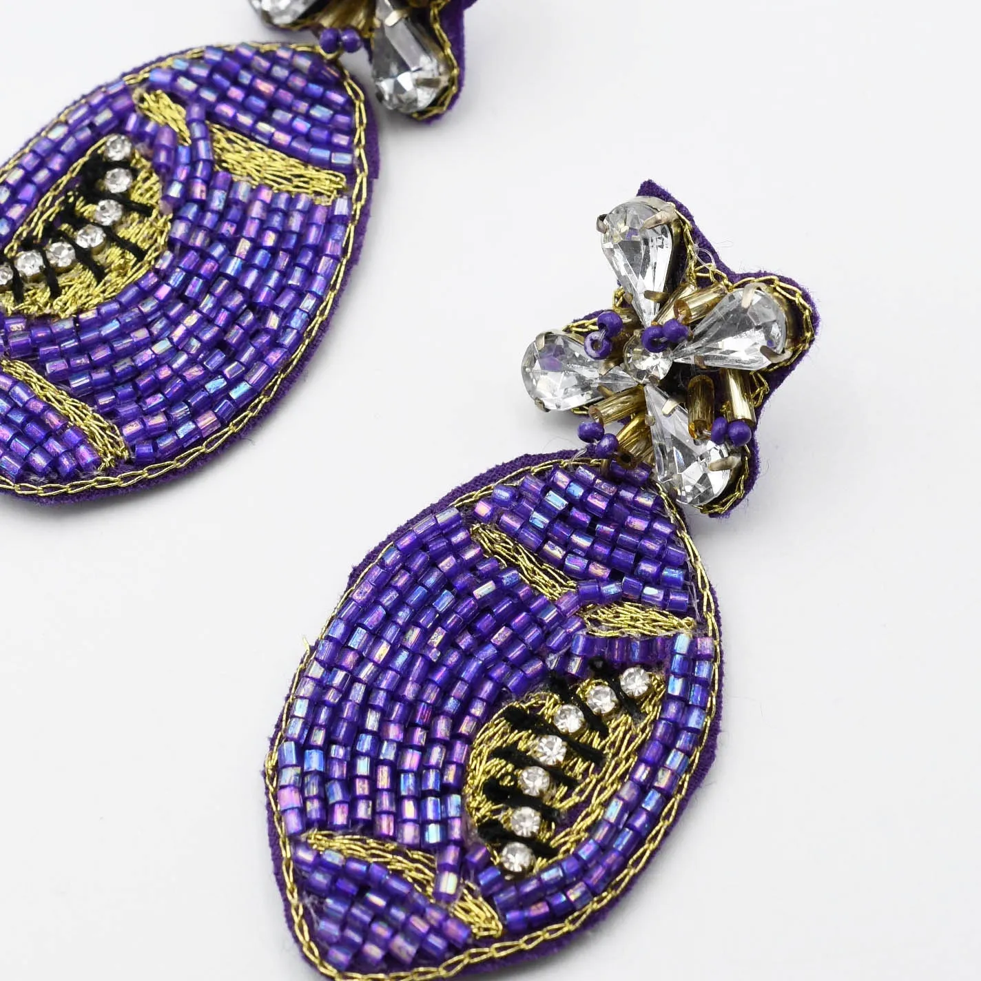 Purple Football Beaded Earrings S30 sold by Charming Charlie product image thumbnail 2