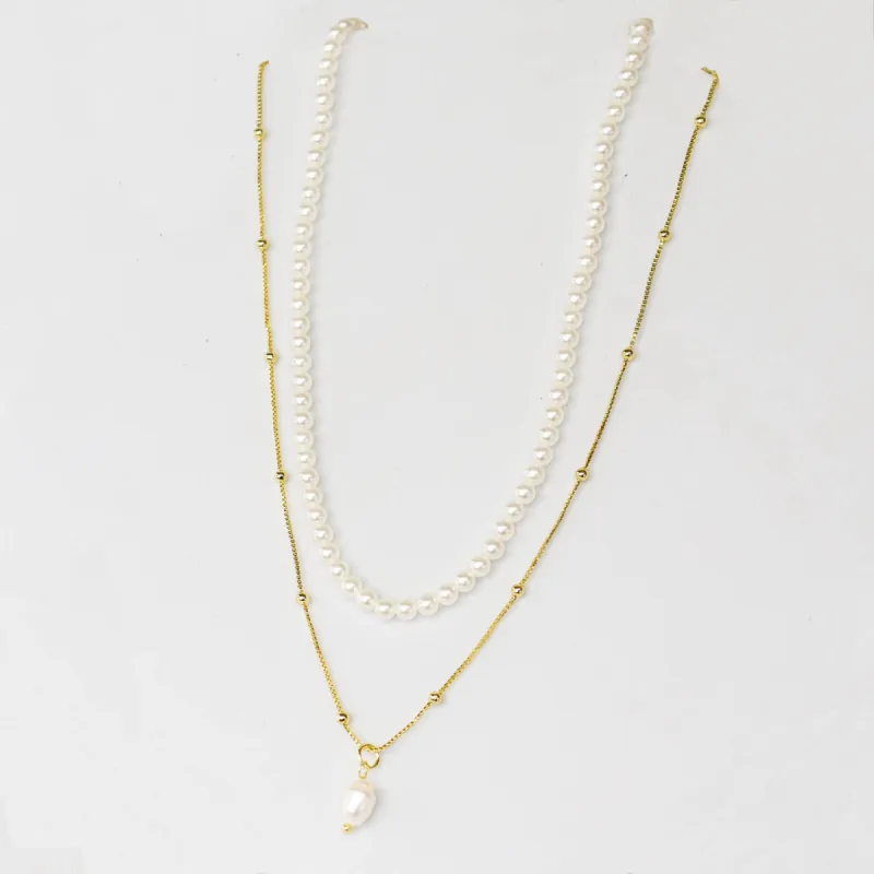 Pearl Beaded Layer Necklace I-21 sold by Charming Charlie