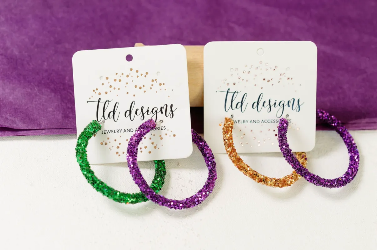Mardi Gras Hoops sold by Charming Charlie