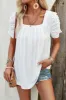 Eyelet Square Neck Puff Sleeve T-Shirt sold by Charming Charlie