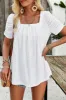 Eyelet Square Neck Puff Sleeve T-Shirt sold by Charming Charlie