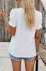Eyelet Square Neck Puff Sleeve T-Shirt sold by Charming Charlie