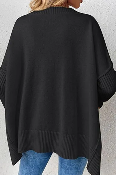Slit V-Neck Dropped Shoulder Sweater sold by Charming Charlie product image thumbnail 2