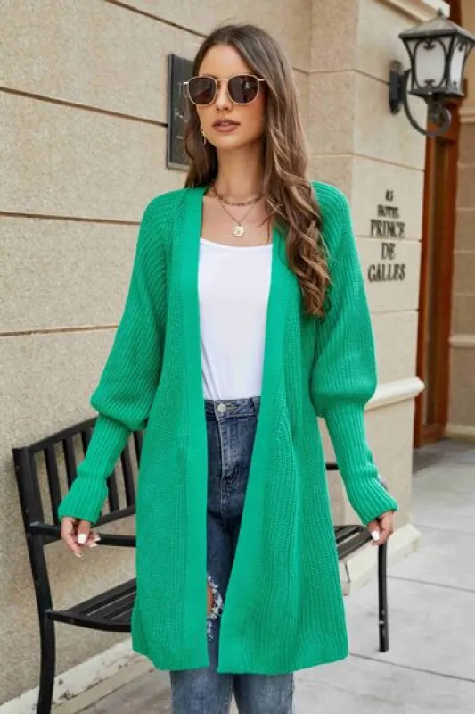 Open Front Lantern Sleeve Cardigan sold by Charming Charlie